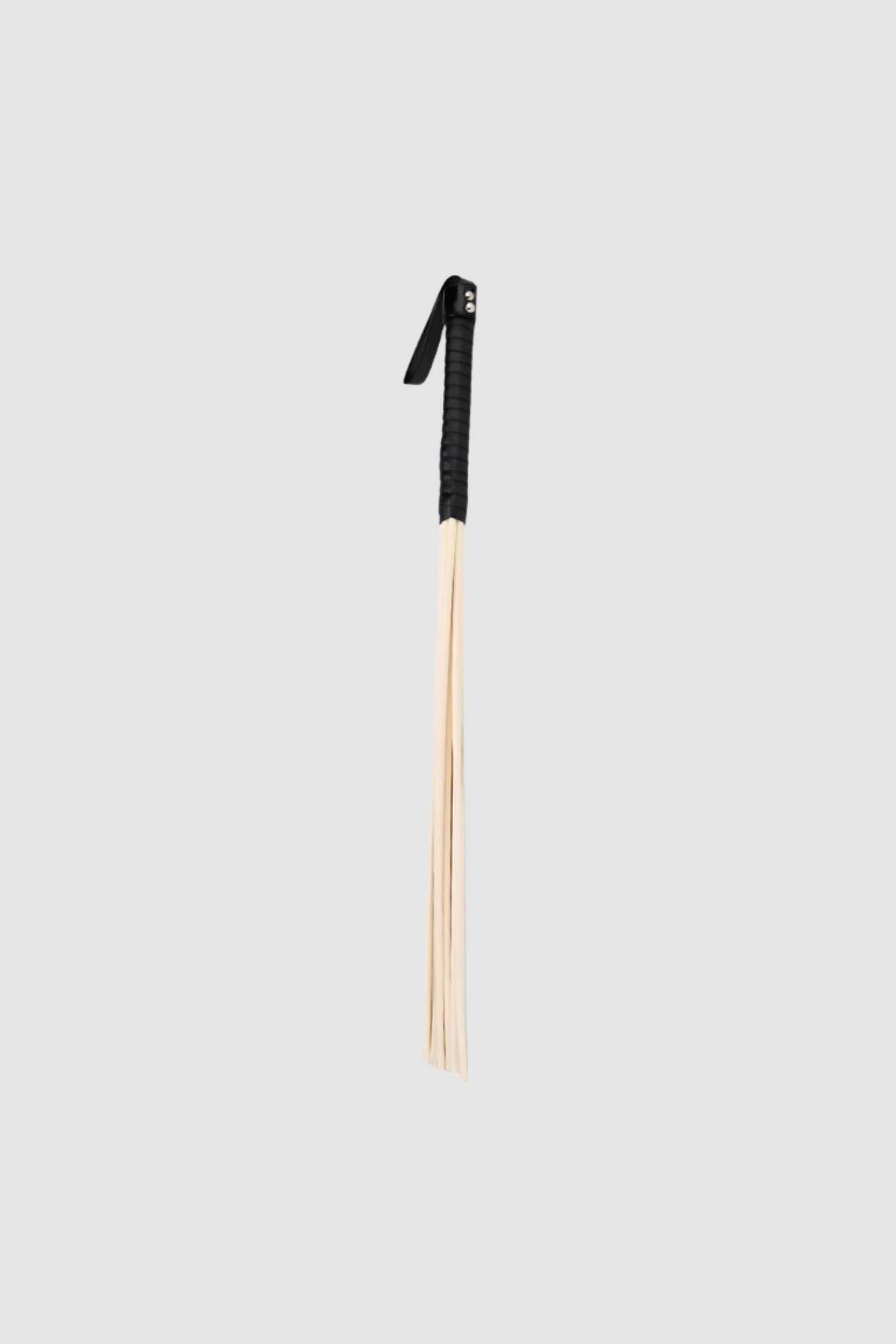 Bound to Please multi-strand spanking cane with 8 rattan canes, 28 inches long, for impact play and sensation.