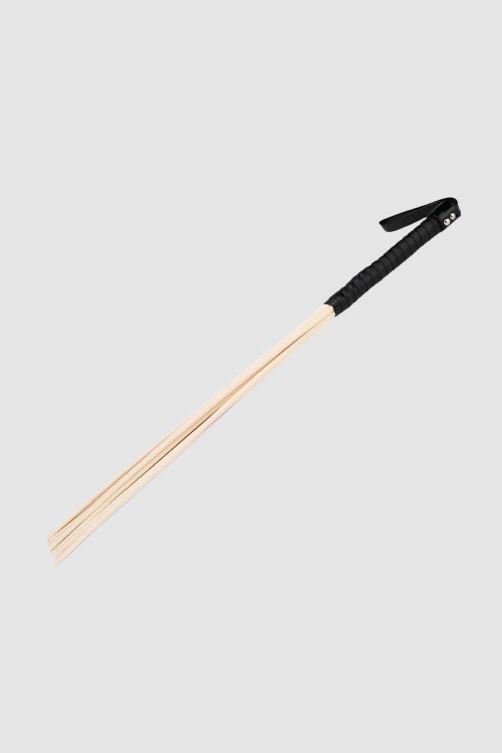 Bound to Please multi-strand spanking cane with 8 rattan canes, 28 inches long, designed for impact play and sensation.