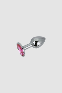 An elegant Toosh Butt Plug With Gems showcased with its wide safety base, ideal for confident exploration.