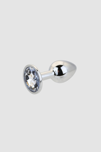 Sleek design of the Toosh Butt Plug With Gems, emphasising its easy-to-clean aluminium alloy material.
