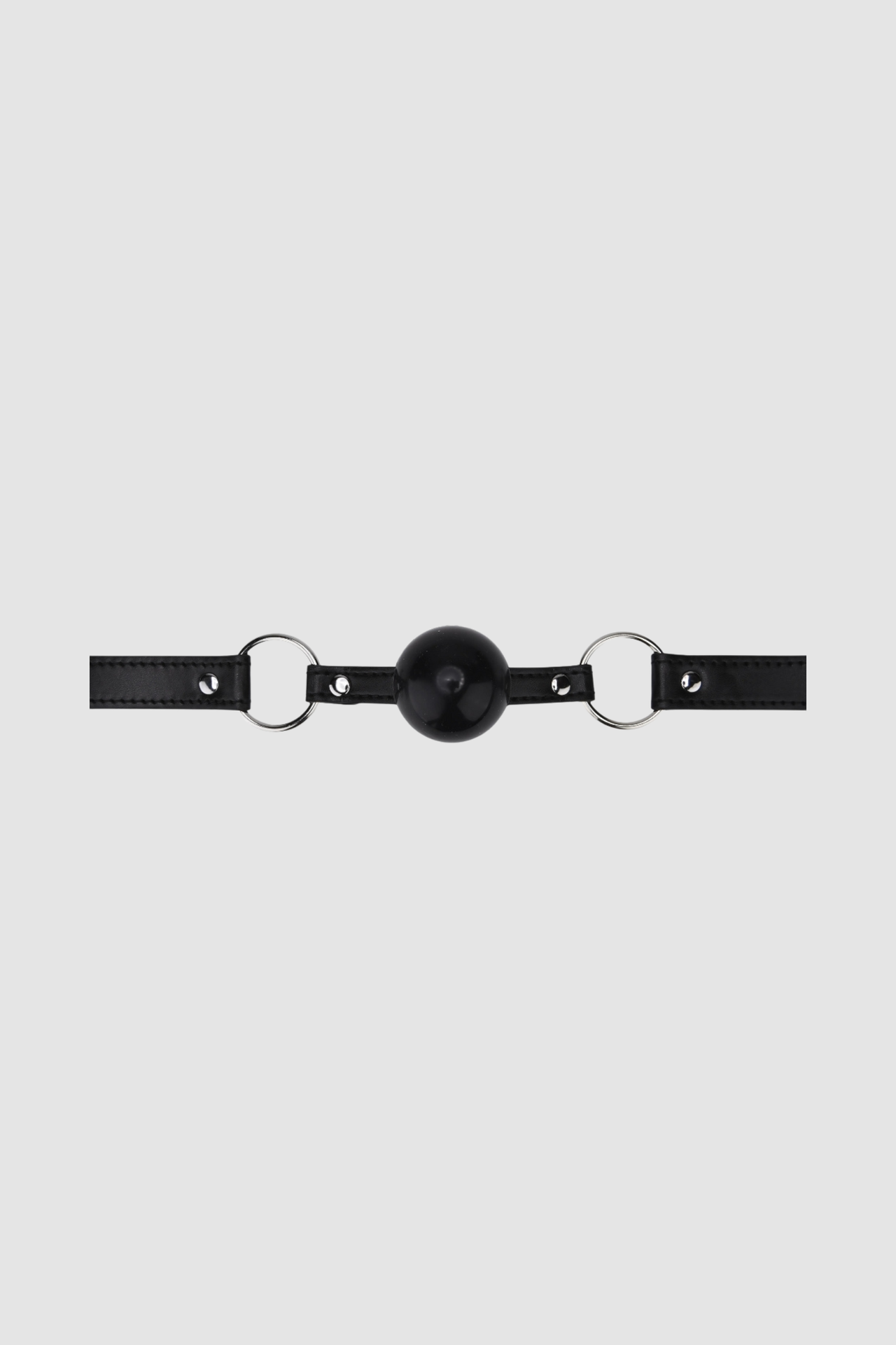 Elegant Bound To Play Luxury Silicone Ball Gag showcasing its sleek design and adjustable faux leather straps, perfect for bondage enthusiasts.