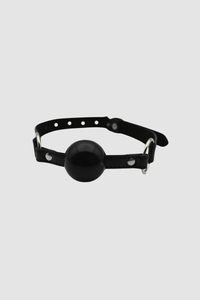 Bound To Play Luxury Silicone Ball Gag with Adjustable Faux Leather Straps - a premium silicone ball gag designed for delightful bondage experiences.