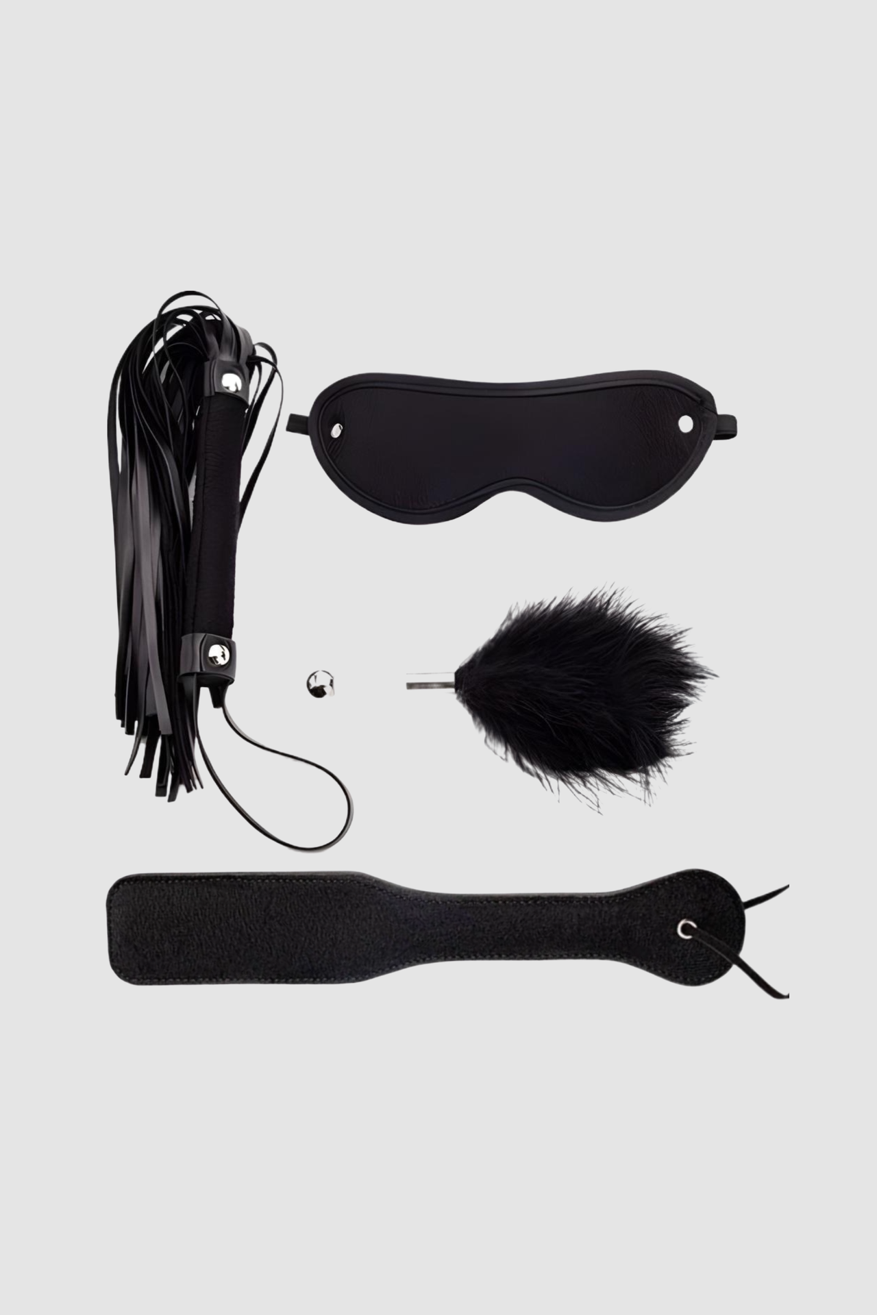 Premium velour BDSM Bondage Kit featuring a luxurious black crop and flogger for ultimate domination and submission.