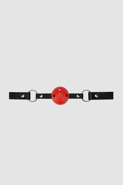Bound to Play Breathable Ball Gag - Adjustable 4.5cm Gag for Beginners & Power Play, Red/Black