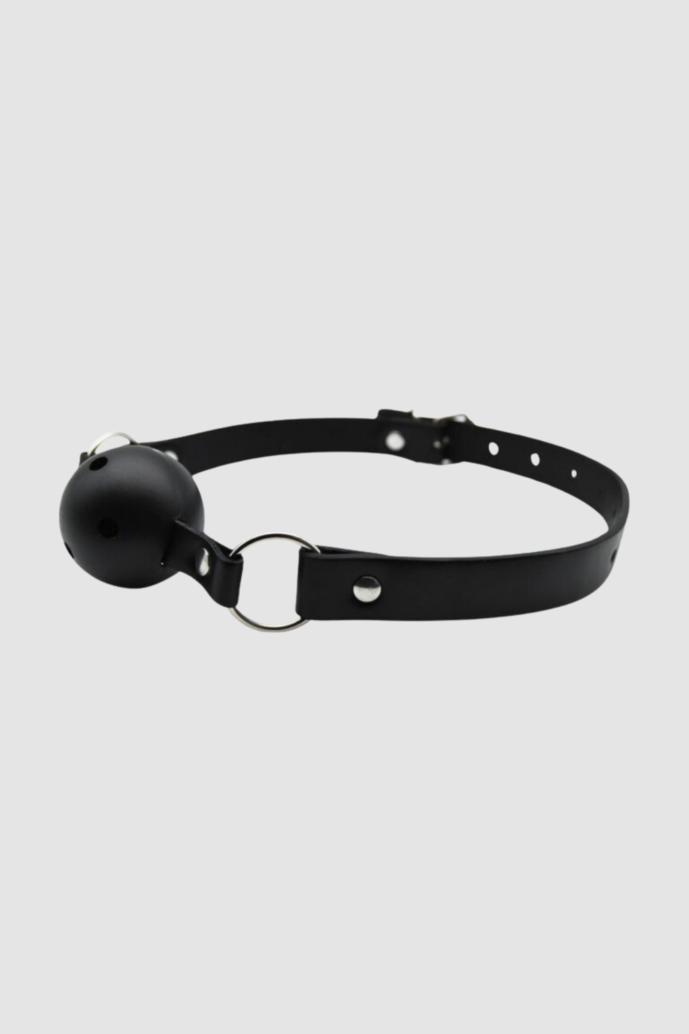 Bound to Play breathable red and black adjustable BDSM ball gag, 4.5cm size, designed for beginners and power play.