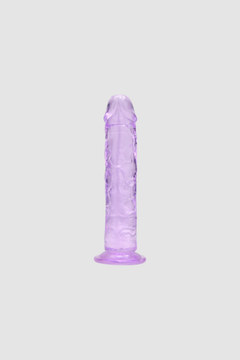 Loving Joy 6-inch suction cup dildo in pink or purple, realistic body-safe TPE material, shown with suction base and detailed shape.