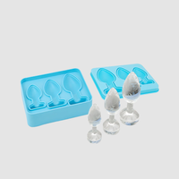 Loving Joy novelty silicone ice cube tray with three sizes, shaped like butt plugs for fun, quirky ice molds and gifts.