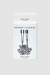 Luxurious Bound to Please Nipple Clamps featuring adjustable design and soft rubber tips, elevating your intimate moments with premium nipple clamps for enhanced pleasure.