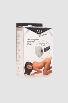 Interchangeable Bunny Tail – Soft White, Pink, or Black Tail for Snap-On Tailz Anal Plug Fun