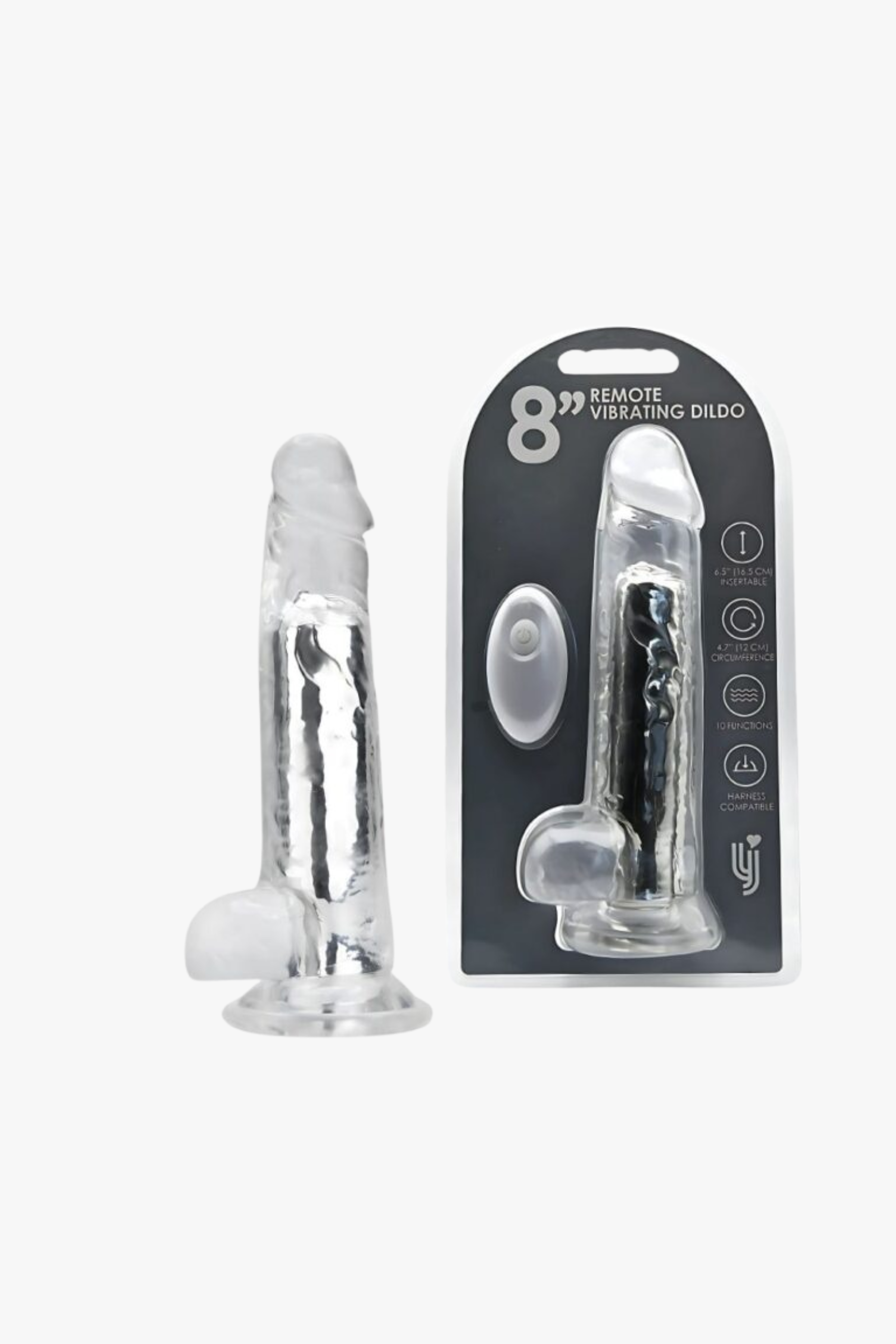 Remote Control Vibrating Jelly Dildo with 10 Functions, Suction Cup & USB Rechargeable
