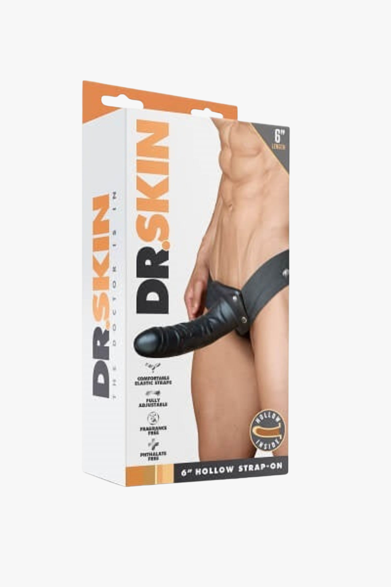 Unisex Hollow Strap-On 6 Inch With Padded Base And Adjustable Thick Elastic Straps