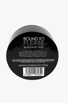 Bound to Please Bondage Tape Black - Self-Stick PVC Restraint for Beginners & Advanced