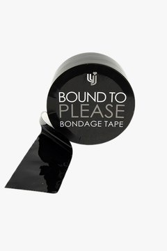 Bound to Please Bondage Tape Black - Self-Stick PVC Restraint for Beginners & Advanced
