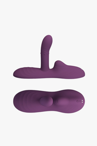 Purple silicone product on a white background