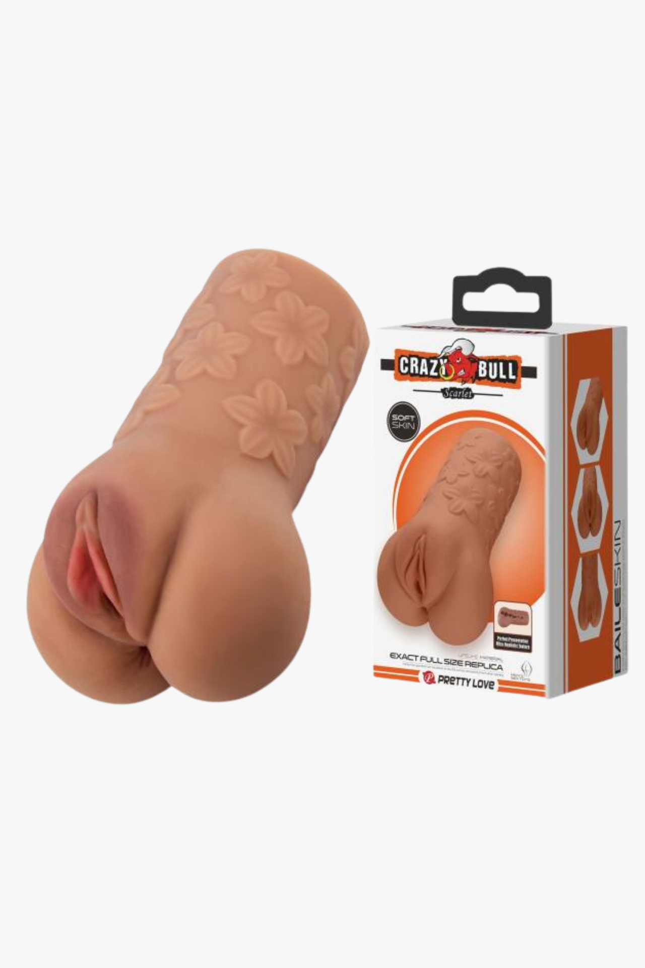 Silicone product with packaging on a white background