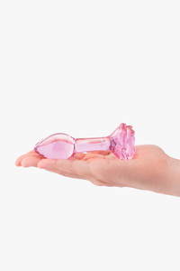 b-Vibe Pink Roses Glass Anal Training Set – Elegant Design with Rose-Detailed Bases