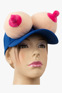Cheeky Blue Baseball Cap With Velvety Soft Boobs – Adjustable Snapback For Parties & Festivals
