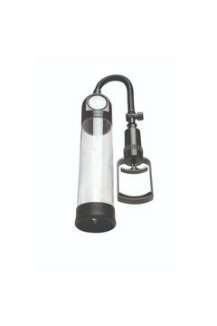 Me You Us penis pump with clear cylinder and pump handle, designed to enhance size, stamina, and confidence.