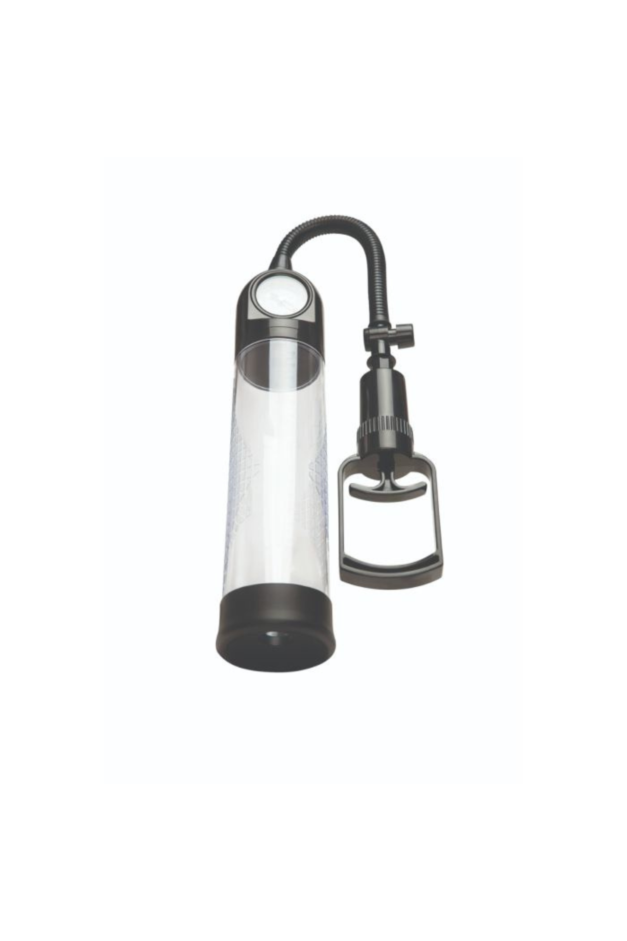 Close-up of Me You Us Gauge It Pump Suction Pump, an elegant gauge penis pump featuring an integrated gauge for precise measurements.