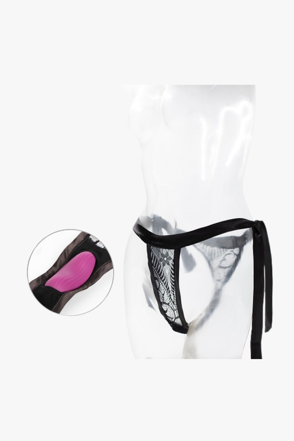 Svakom Edeny app-controlled vibrator with lace knickers, featuring 11 vibration settings and waterproof design, shown on a model.