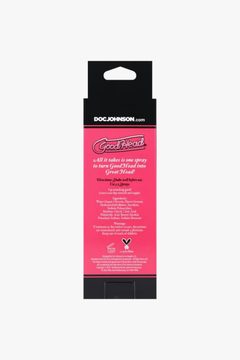 Doc Johnson GoodHead Juicy Head dry mouth spray for oral dryness, showing the spray bottle with mint-flavored oral spray.
