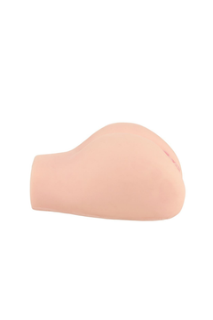 Realistic flesh-colored Me You Us Miss Emma premium masturbator, showing textured interior and compact design.