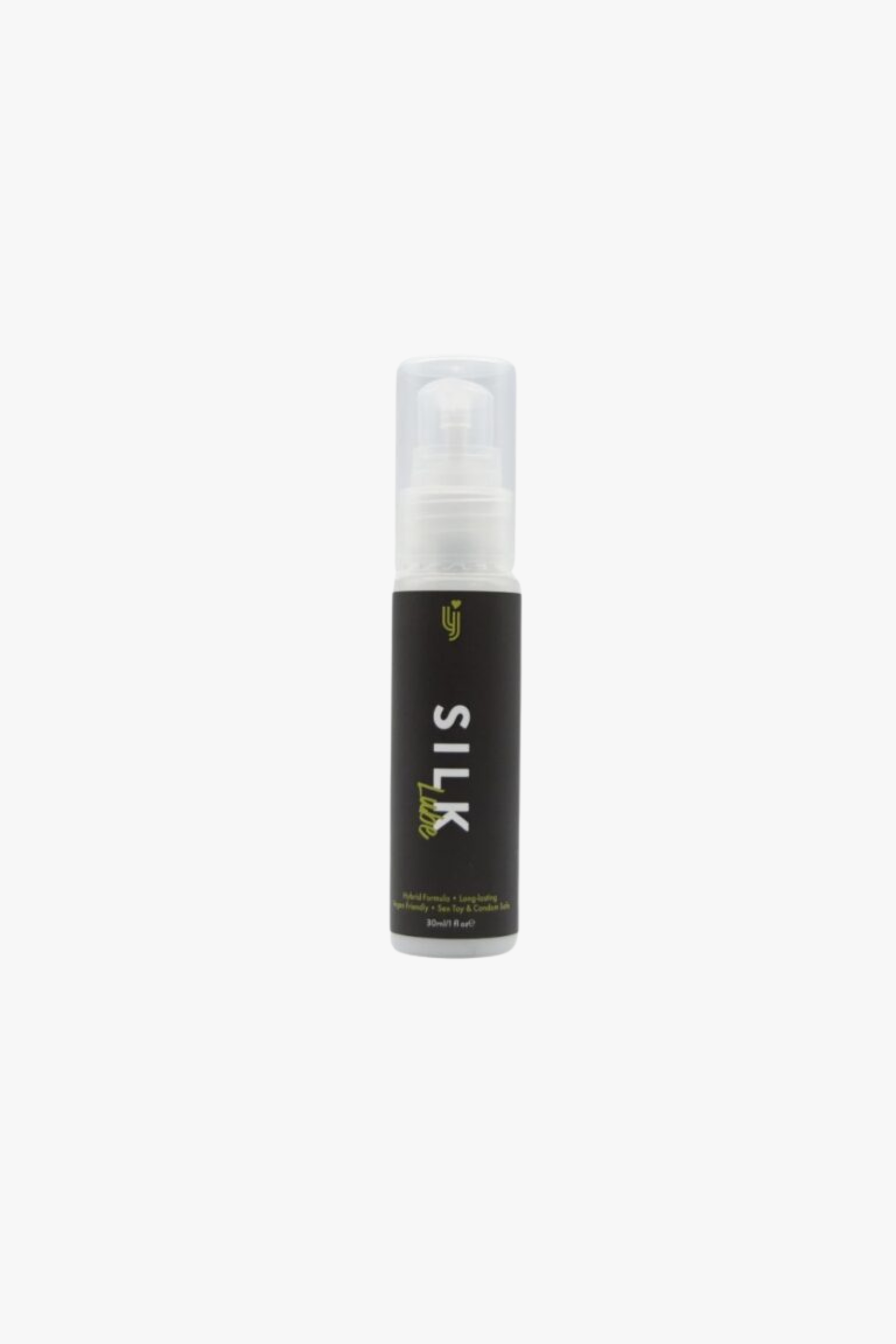 Loving Joy Silk Hybrid Lubricant bottle with sleek packaging, vegan-friendly, paraben-free formula, designed for smooth, long-lasting use