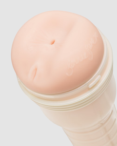 Close-up of the Fleshlight Girls' Butts Bonnie Blue Zero Miles Anal Masturbator, highlighting its premium SuperSkin material for an ultra-realistic feel, perfect for a sumptuous bonnie blue anal masturbator session.