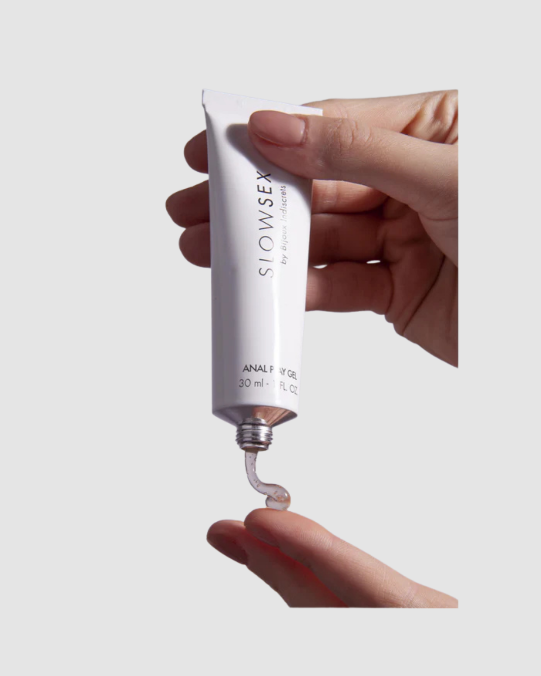 Bijous Indiscrets Slow Sex - Anal Play Gel in a stylish 30ml bottle, designed to elevate intimate moments with its coconut aroma.