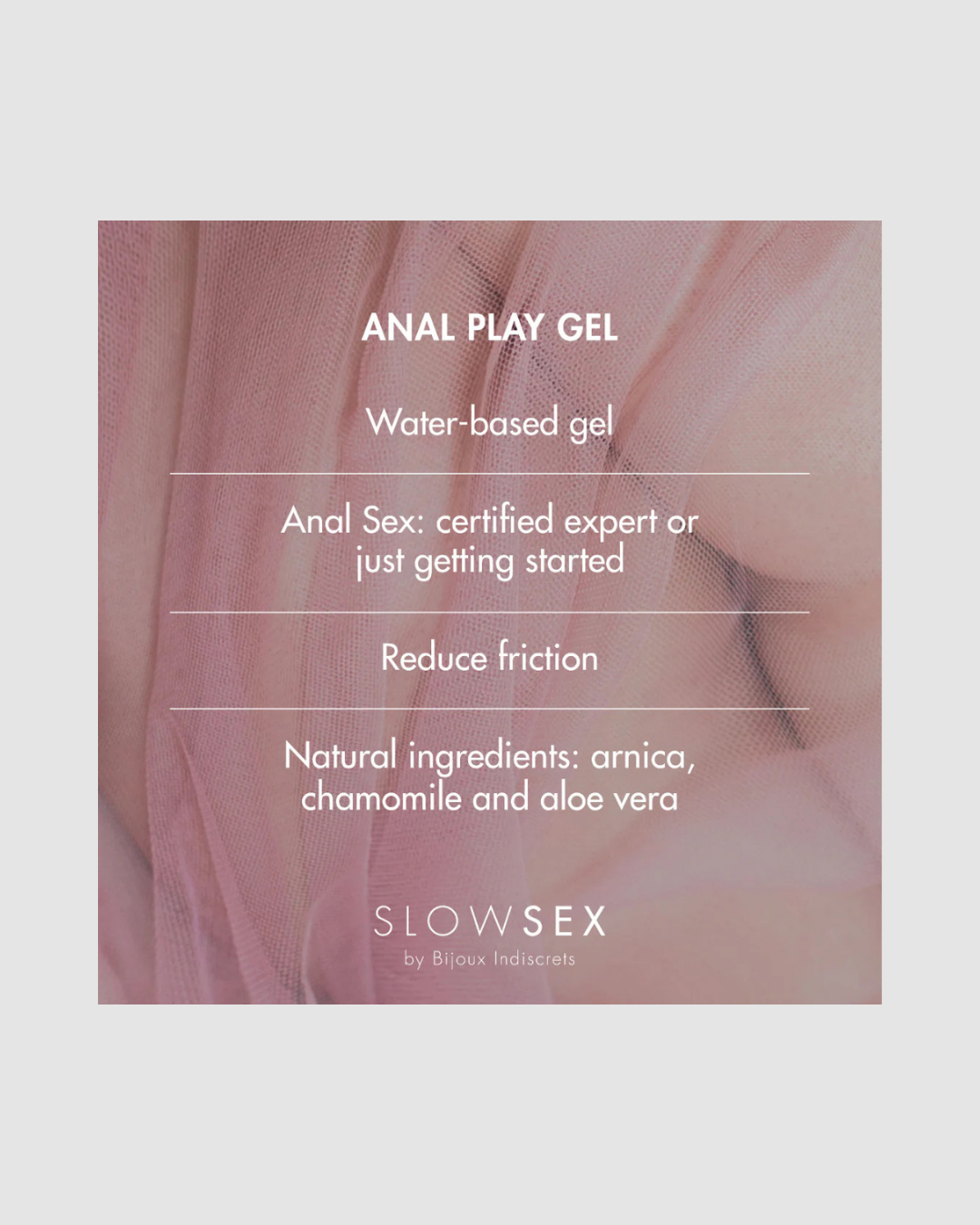 Sleek design of Bijous Indiscrets Slow Sex - Anal Play Gel, a premium choice for enhancing anal play with delightful scent and moisture.