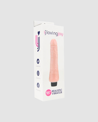 Lifestyle shot with the 9.5 Inch Realistic Vibrator in Vanilla - Perfect for enhancing intimate experiences, this versatile and waterproof realistic vibrator brings elegance and pleasure to your most cherished moments.