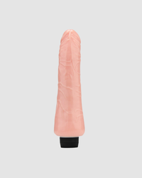 Elegant display of the 9.5 Inch Realistic Vibrator in Vanilla - Discover an exquisite lifelike design and substantial length for ultimate satisfaction, the ideal waterproof realistic vibrator for all settings.