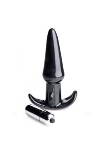 Thrilling Noir Smooth Vibrating Anal Plug for Beginners
