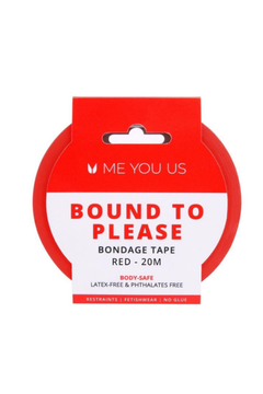 Stylish presentation of Me You Us Bondage Tape, emphasising its versatility for bondage play and aesthetic appeal.