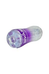 Detailed view of the Rev-Air Light Reusable Masturbation Cup showcasing its three unique pleasure chambers for enhanced stimulation.