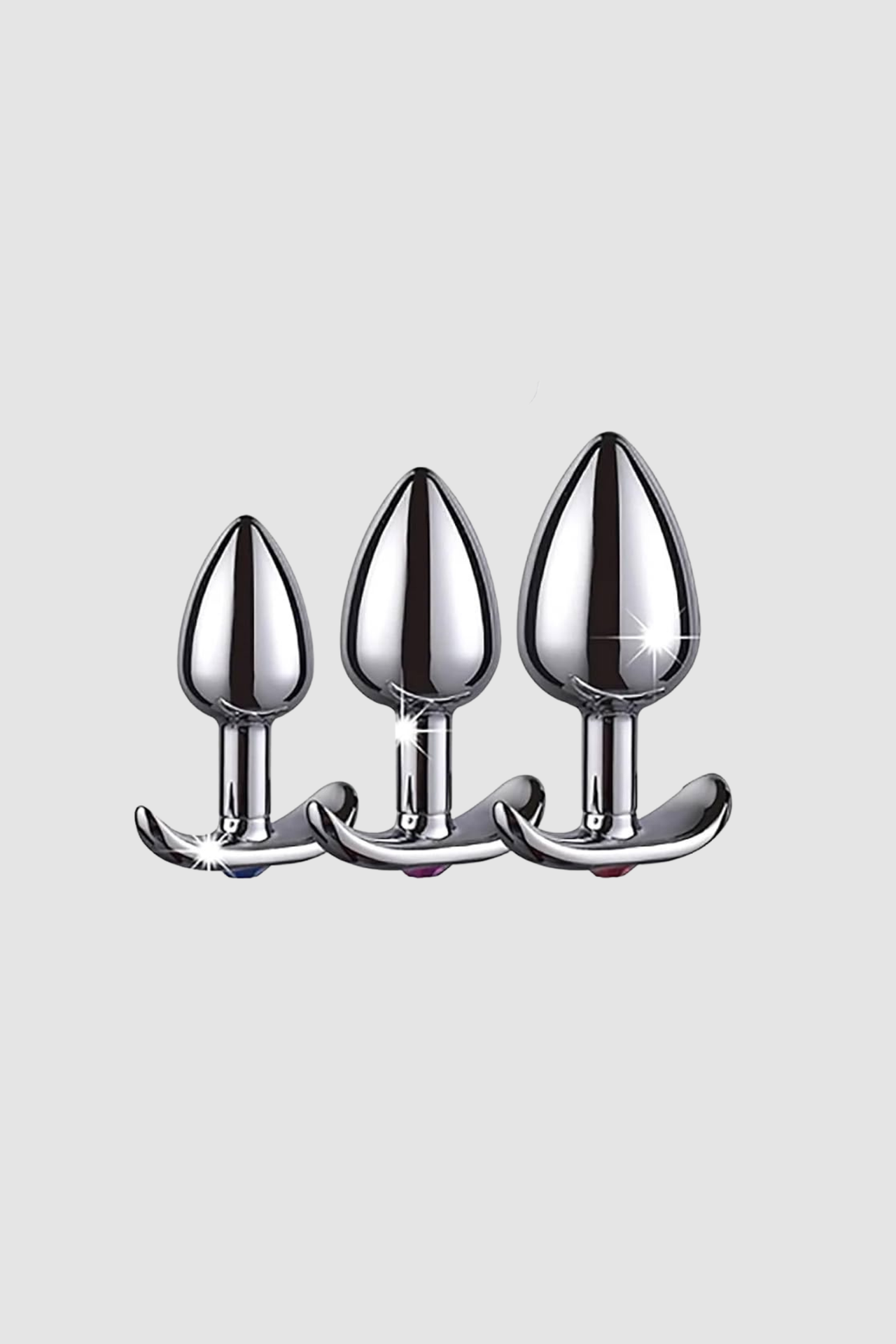 A luxurious weighted butt plug with a metal anchor base by Scandals, showcasing its sleek stainless steel design for an elegant experience.