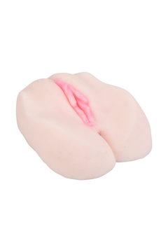 Close-up of Loving Joy Kylie Vibrating Realistic Masturbator, showcasing its textured details and powerful vibrations, epitomising the luxury of the vibrating realistic masturbator.