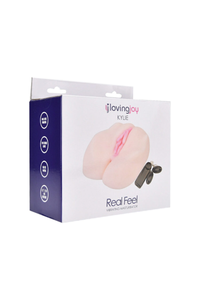 Sophisticated display of the Loving Joy Kylie Vibrating Realistic Masturbator, emphasising its luxurious design and dynamic vibrations, a must-have vibrating realistic masturbator.