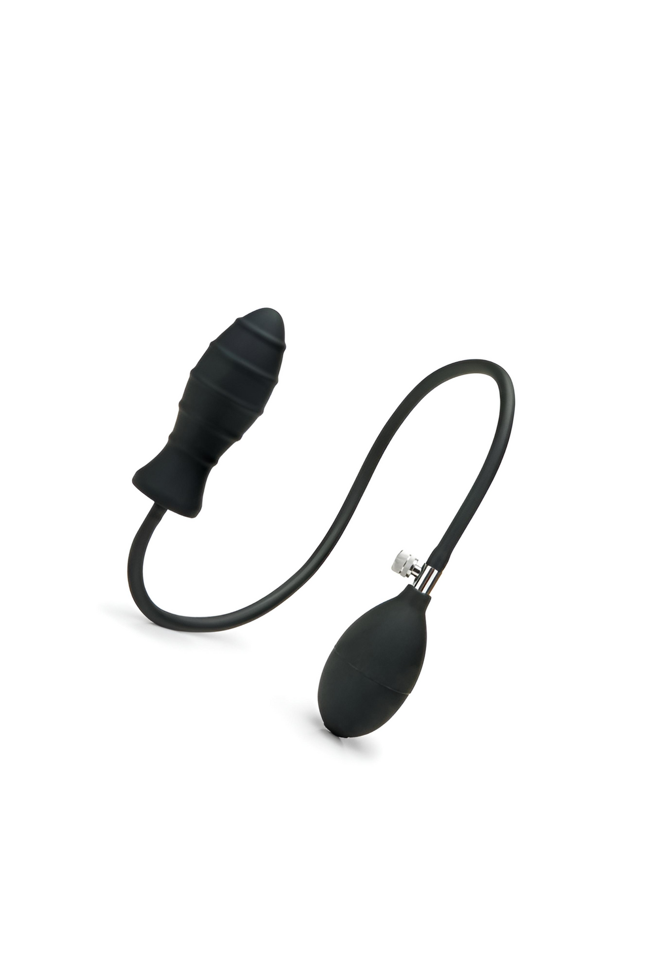 Inflatable Anal Plug with Ribbed Texture and Length Flexibility