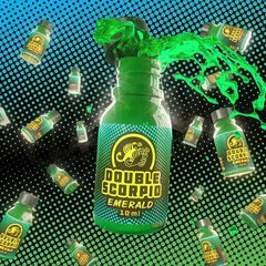 Double Scorpio leather cleaner in 10ml bottle, emerald green packaging, designed for cleaning and conditioning leather surfaces.