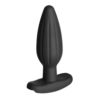 a black vibrating device on a white background