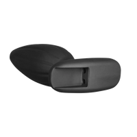 the side view mirror of a black vehicle