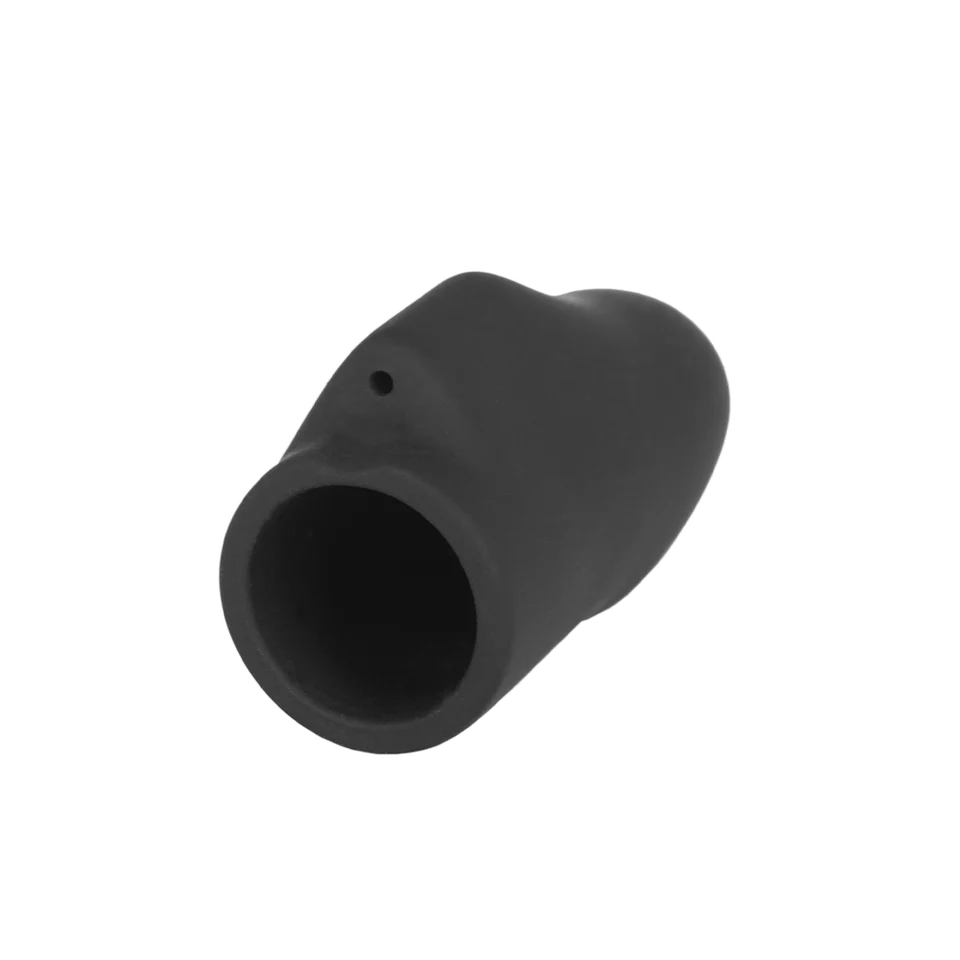 a black plastic tube on a black background