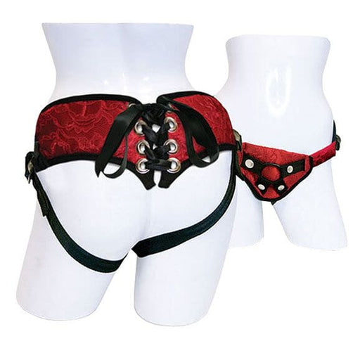 Sportsheets Red Lace Corsette Strap On Harness Scandals 