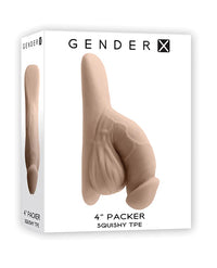 Gender X Vanilla Packer displayed in close-fitting underwear, demonstrating its secure fit and discreet elegance.
