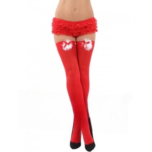 Red Opaque Christmas Bow Stockings Stockings & Hosiery Classified 