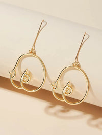 Gold Wire Breasts Woman's Body Drop Earrings