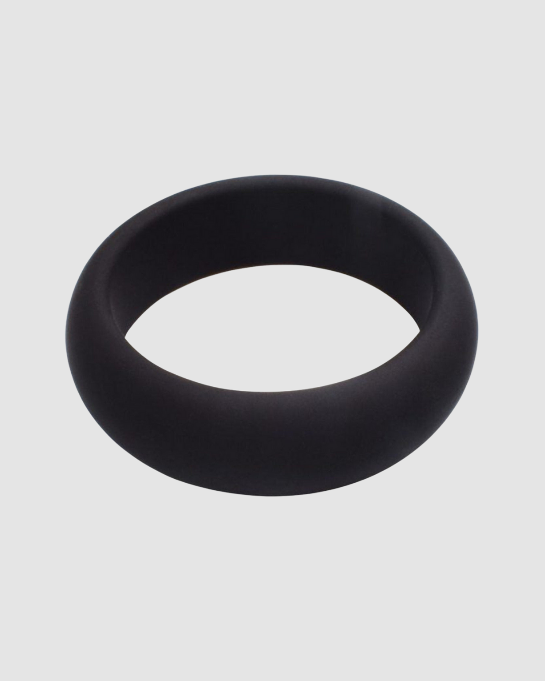 Black rubber ring on a light gray background
