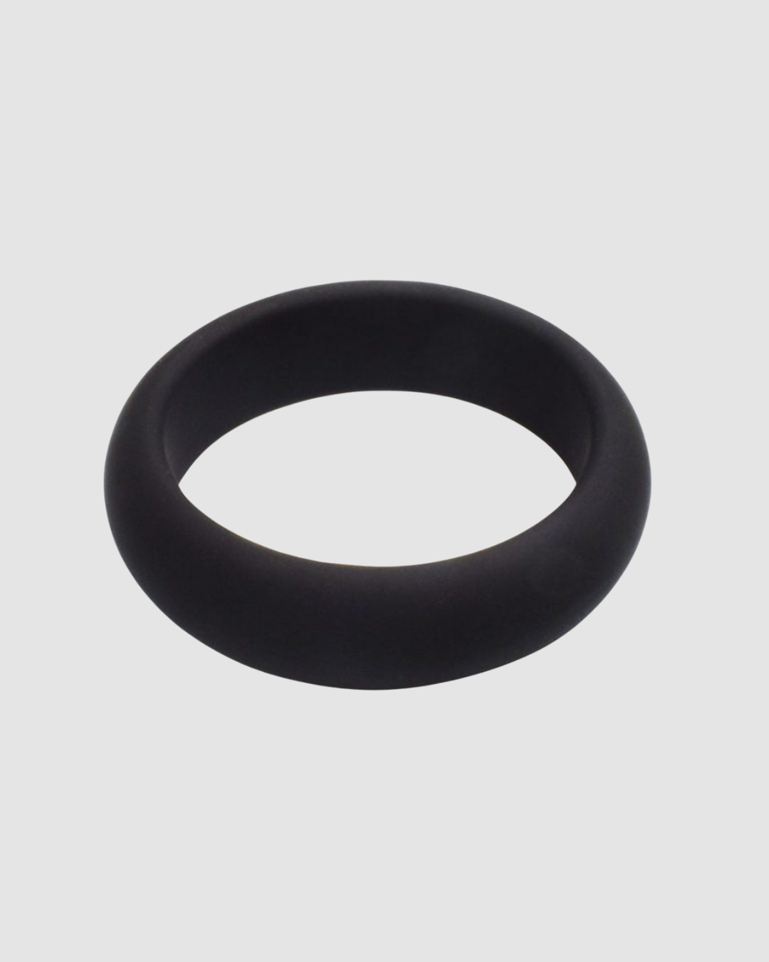 Black rubber ring on a light gray background