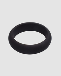 Black rubber ring on a light gray background